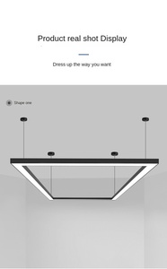 Luces lineales de aluminio de alta calidad, 1m, 1,2 m, 4 pies, lámpara colgante de techo Led, luz colgante rectangular para oficina, gimnasio, supermercados - Product Image 6