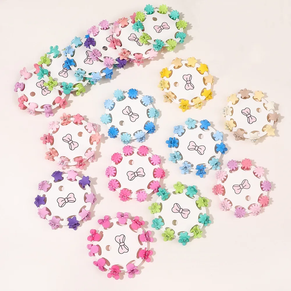 2023 New 10PCS/Set Cute Baby Girls Kids Clips Cute Star/Mickey Ear/Daisy Shape Mini Flower Hair Claw Clips For Girls