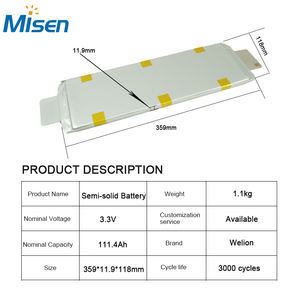 WeLion 3.7V 111.4Ah Pil Yüksek Enerji Yoğunluğu NMC Lityum Kese Pil Hücresi İHA Elektrikli İki Tekerlekli Araçlar için - Product Image 2