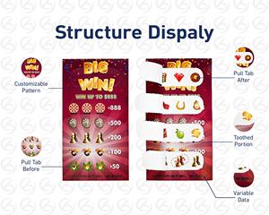 Cartes à <span class=keywords><strong>gratter</strong></span> personnalisées pour jeux de loterie avec languette à tirer Fabricant de billets de <span class=keywords><strong>bingo</strong></span> à ouvrir - Product Image 6