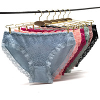 Culottes en coton pour femmes, lingerie sexy taille moyenne, slips en dentelle de coton pour femmes