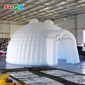 Nhà Máy Outlet <span class=keywords><strong>5M</strong></span> Lều Tuyết Lều Mùa Đông <span class=keywords><strong>Inflatable</strong></span> Trắng Dome Tent Với LED Wedding Lều Lều Lều Tuyết - Product Image 2