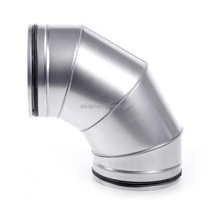 Производитель высококачественных трубопроводов, изгиб 90 градусов, вентиляция BF90, <span class=keywords><strong>GI</strong></span>, спиральные трубные фитинги, Спиральная трубопровод, локоть, система ОВКВ - Product Image 1