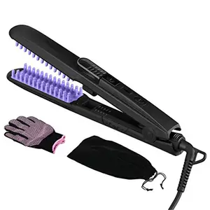 Mini Steam Hair Straightener brush 450F Dry Fast Styler Ionic Flat Iron Steam Hair comb