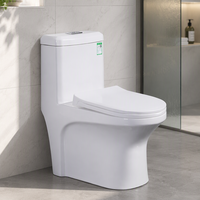 WC monobloc en céramique blanc, style moderne, à chasse d'eau par siphon, pour hôtels et salles de bain – Vente en gros
