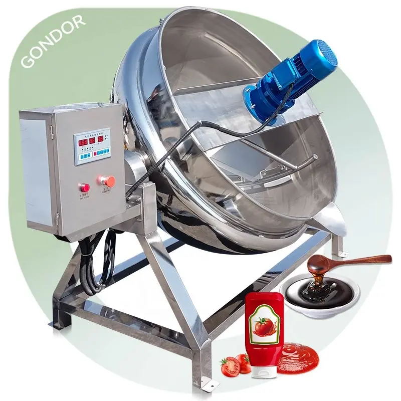 100l su ısıtıcısı çift ceket erime gaz isıtma tencere mikser mutfak çorba gıda sosu pişirme ekipmanları kazan