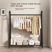 Cintre en métal Porte-manteau de sol Salon Séchoir Moderne Double Rectangle Ménage Intérieur Rack De Stockage Multifonctionnel