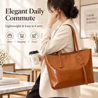 Sac à main en cuir PU pour femmes, grande capacité, fermeture à glissière, sac fourre-tout à porter à la main, sac à bandoulière, sac de shopping, usage quotidien