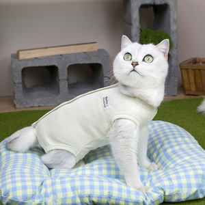Abbigliamento per Animali Domestici: Tuta Chirurgica Traspirante Anti-Leccatura per Gatti Femmina e Maschio, Post-Operatoria per <span class=keywords><strong>Sterilizzazione</strong></span>/Neutrazione - Product Image 4