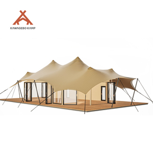 Tente <span class=keywords><strong>de</strong></span> <span class=keywords><strong>safari</strong></span> <span class=keywords><strong>de</strong></span> luxe quatre saisons Kawagebo Kamp (KK) en toile imperméable PVDF avec armature en acier droite pour glamping - Product Image 1