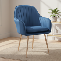 Fauteuil en velours doux de nouvelle conception, siège de salle à manger rembourré, chaise coquille de loisirs, mobilier de salon - Vente en gros