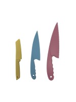 Ensemble de cuisine miniature 3 pièces pour enfants, en PP de qualité alimentaire, écologique, durable, ambidextre, couteau à gâteau sûr pour enfants