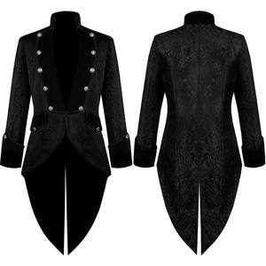 Traje Medieval gótico corte solapa BuckledTuxedo cena chaqueta hombres mujeres Steampunk Slim abrigo mago Cosplay trajes de Halloween - Product Image 6