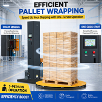 Machine d'emballage de film étirable électrique entièrement automatique, efficace et économique en termes de main-d'œuvre, avec enroulement supérieur par pression