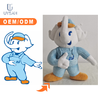 UYEAH OEM ODM CE CPC EN71 Peluche Éléphant Personnalisée en Forme de Dessin Animé, Cadeau, Peluche Éléphant Mignonne et Douce, Poupée Animale en Peluche Personnalisée