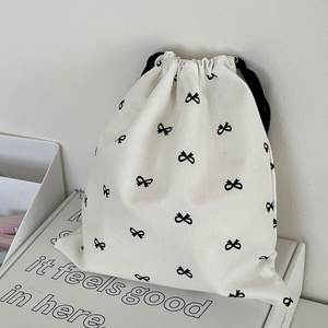 Bolsa de Muselina de Algodón Orgánico Reciclado con Cordón, Bolsa Pequeña de Tela de Lona con Diseño de Dibujos Animados para Joyería, Embalaje de Regalos, Bolsa Protectora contra el Polvo - Product Image 2