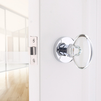 Poignée de porte silencieuse de luxe moderne européenne en cristal en forme de diamant, finition chrome/or, design ambidextre, accès sans clé