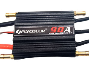 FLYCOLOR 90A ESC Brushless 2-6S LiPo 5.5V 5A BEC Impermeabile Regolatore di Velocità Marino per Barche <span class=keywords><strong>RC</strong></span>, UAV e Multicotteri - Product Image 3