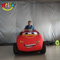 Décorations gonflables de terrain de jeu costume de voiture gonflable personnalisé voiture de dessin animé en mouvement gonflable