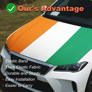 Elastic Fit Ivory Coast Cote d Ivoire <b>Car</b> Hood Flag 4x5ft Custom Stretchable Auto Bonnet <b>Cover</b> for Soccer Fan Cheering Parades - Product Image 3