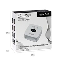 Lampu Kuku UV LED Profesional 120W Tanpa Kabel Isi Ulang Terbaru 2026 Sensor Otomatis Pengering Cat Kuku Gel Untuk Salon dan Rumah SUN S10