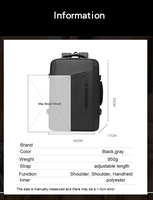 Tas Ransel Laptop 15.6 Inch yang Dapat Diperluas, Anti Air, Cocok untuk Perjalanan Bisnis, Disetujui untuk Dibawa Naik Pesawat, dengan Kompartemen Bagasi