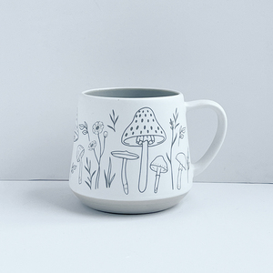 Set di Tazze in Ceramica con Stampa di Funghi, Fiori e <span class=keywords><strong>Lettere</strong></span>, Trio Impilabile di Tazze da <span class=keywords><strong>Caffè</strong></span> con Motivi Multipli, Zona Outlet per Rivenditori - Product Image 2