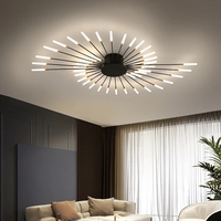 Plafonnier semi-encastré linéaire moderne Sputnik, luminaire de plafond en acrylique en forme d'étoile, design en spirale, noir et or