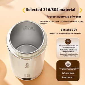 Mug de voyage chauffant électrique 300W, tasse isotherme multifonctionnelle avec maintien automatique au chaud, bouilloire portable pour le bureau, l'hôtel et les voyages - Product Image 6