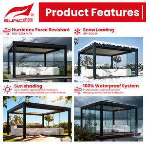 Meilleure vente Arches électriques étanches d'extérieur Pergola bioclimatique en aluminium à persiennes étanche à la pluie et télécommandée - Product Image 5