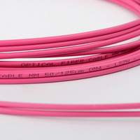 Kabel Patch serat optik 2-Core 2.0 dupleks ganda merah muda mawar 10GB/Gigabit LC-LC UPC PC OM4 multi mode FTTH Pigtail 50/125 Um