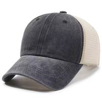 Casquette de baseball trucker en jean et maille respirante pour l'été, avec dos en polyester délavé et avant réglable, pour hommes et femmes, idéale pour la plage et les activités sportives