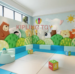 Animales León oso en el bosque selva tema colorido espuma suave acolchado de pared autoadhesivo acolchado de pared para niños Panel de pared acolchado - Product Image 1