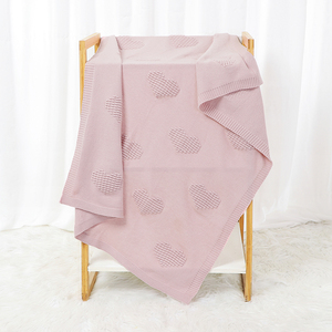 Manta de punto de algodón suave Mimixiong, recién llegada, adorable diseño de corazones, <span class=keywords><strong>para</strong></span> envolver a bebés niñas, regalo <span class=keywords><strong>para</strong></span> recién nacidos. - Product Image 5
