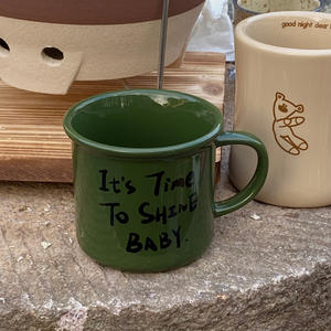 Lelyi français rétro <span class=keywords><strong>armée</strong></span> vert anglais lettre tasse en céramique minimaliste tasse à café cadeau - Product Image 6