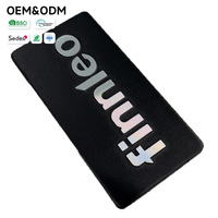 Placa de Identificación Metálica Moderna con Logotipo 3D en Relieve, Acero Inoxidable Cepillado, Corte de Diamante, para Altavoces de Sonido Premium