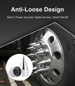 <span class=keywords><strong>Cache</strong></span>-écrous à pointe chromé en ABS de 33 mm, neuf, pour semi-remorques <span class=keywords><strong>Volvo</strong></span>, Peterbilt, Kenworth, Freightliner - Product Image 5