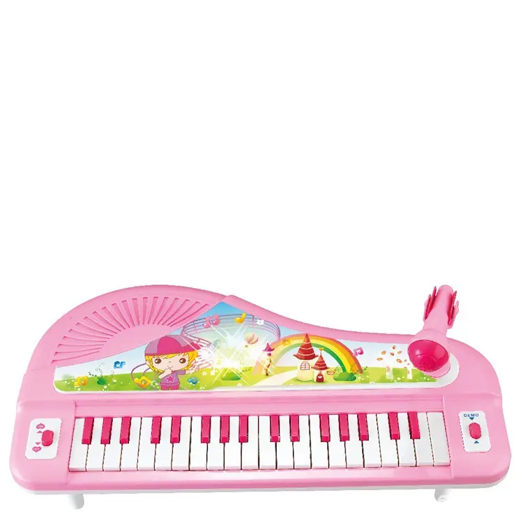 Alegría órgano electrónico con micrófono de juguete Musical instrumento de 2 a 4 años de edad de venta de música de Piano electrónico Juguetes
