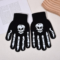 Nouveaux Gants Mi-Doigts en Tricot Chaud Antidérapants Motif Squelette Crâne Griffe de Fantôme pour Halloween 2026 – Idéaux pour le Fitness, le Cosplay et les Fêtes