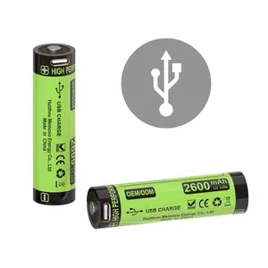 סיטונאי מחיר נטענת Li יון 3.7V 2600mAh סוג C USB תא סוללה