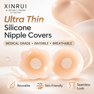 XINRUI Cache-tétons <span class=keywords><strong>en</strong></span> silicone réutilisables, fins et sans couture, adhésifs et personnalisables, pour femmes, avec emballage <span class=keywords><strong>en</strong></span> boîte - Product Image 1