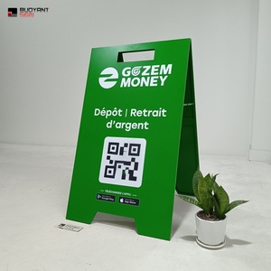 Custom Pattern Outdoor Stainless Steel Advertising Floor Standing Foldable Sidewalk a Frame Sign <b>Board</b> - Product Image 1