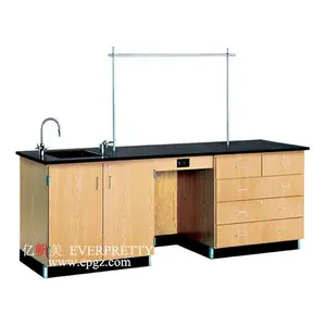 High Quality School Laboratory Furniture Student Durable Resin Wood Laboratory Table with Tap