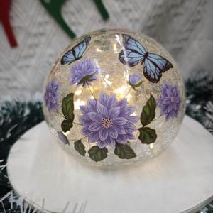 Luce Led palla di vetro di natale sfera stampata ornamento tedesco decorazioni in vetro di natale - Product Image 4