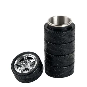 creative stainless 300 ml tyre Shape drinking travel mug tire wheel shape coffee cup With Custom Logo