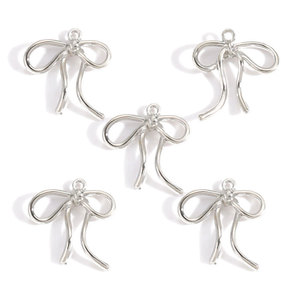 63 styles de breloques nœud papillon minimalistes en alliage plaqué or blanc pour bracelets, porte-clés et accessoires DIY <span class=keywords><strong>W595</strong></span> - Product Image 2