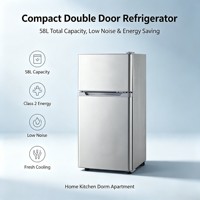Mini Refrigerador Eléctrico Compacto de Doble Puerta, Eficiente Energéticamente, Bajo Nivel de Ruido, para Hotel, Dormitorio, Apartamento Pequeño