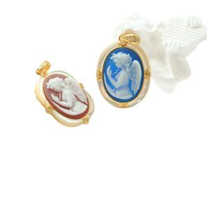 Colgante de Plata S925 con Incrustaciones de Ágata, Diseño <span class=keywords><strong>Camio</strong></span> en Relieve, Estilo Antiguo - Product Image 5