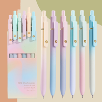 Stylos à bille rétractables à encre gel à séchage rapide 0,5 mm, 6 pièces, encre noire, logo personnalisé, papeterie scolaire