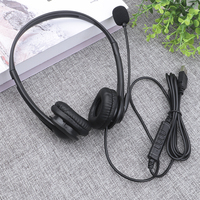 Nouveaux écouteurs filaires USB de type C 3,5 mm en stock, contrôle du volume pour les études, les réunions en ligne, les centres d'appels, écouteurs supra-auriculaires